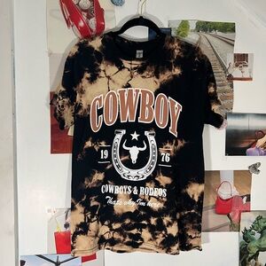 Cowboy Graphic T-Shirt in Black and Tan